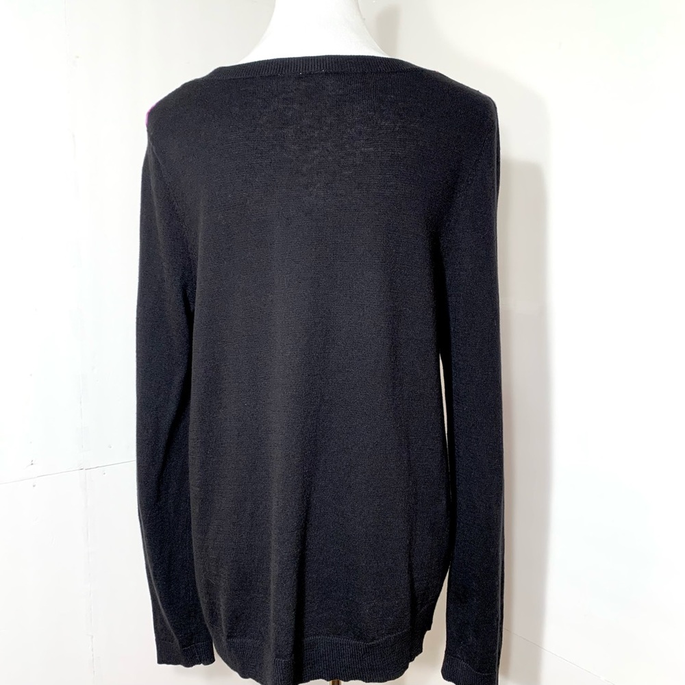 SOLD-Anthropologie Silk Floral Print Raglan Long Sleeve Pullover Sweater Top - Picture 6 of 10